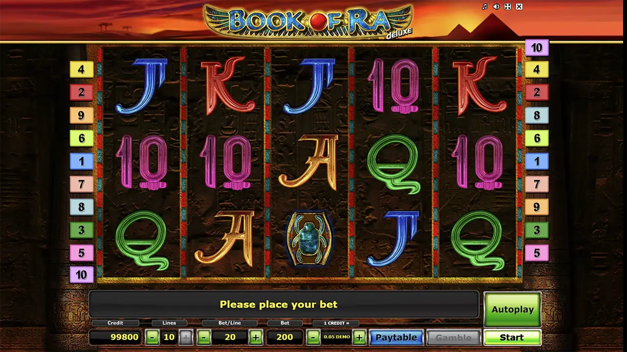 Гра в демо Book of Ra